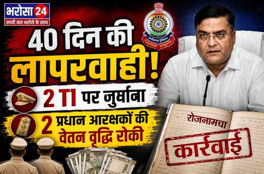दुर्ग में बड़ी विभागीय कार्रवाई: 40 दिन तक रोजनामचा नहीं भेजने पर 2 टीआई पर ₹1000-₹1000 जुर्माना, 2 प्रधान आरक्षकों की वेतन वृद्धि रोकी
