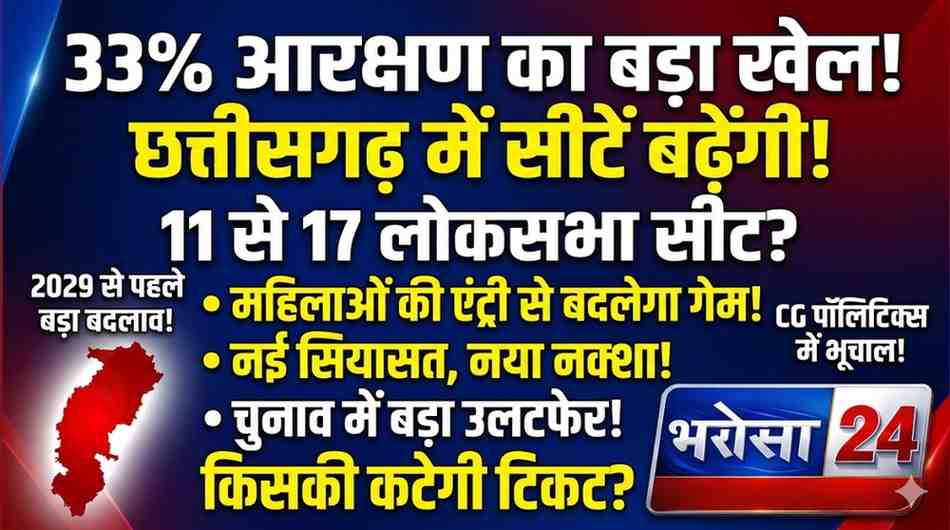 33% महिला आरक्षण से बदलेगा छत्तीसगढ़ का चुनावी नक्शा, लोकसभा 11 से 17 और विधानसभा 120 तक बढ़ने की संभावना