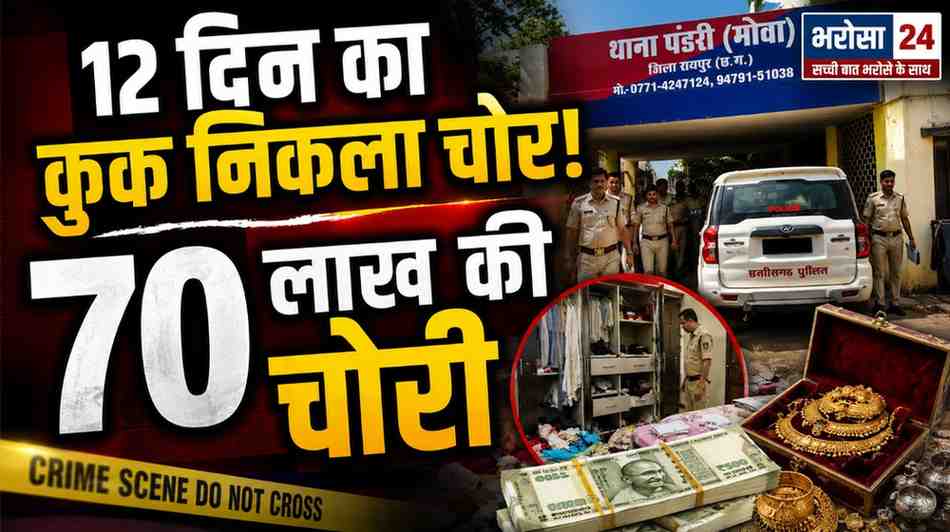 रायपुर में कारोबारी के घर 70 लाख की चोरी: 12 दिन पहले रखा कुक निकला मास्टरमाइंड, 12 घंटे में आरोपी गिरफ्तार