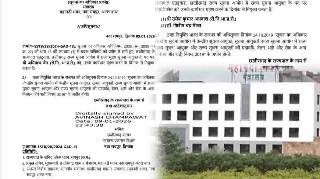 रिटायर्ड CS अमिताभ जैन बने राज्य मुख्य सूचना आयुक्त, IAS उमेश अग्रवाल और पत्रकार शिरीष मिश्रा को भी मिली जिम्मेदारी