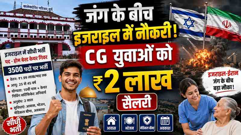 इजराइल-ईरान जंग के बीच CG युवाओं को नौकरी! ₹2 लाख तक सैलरी |